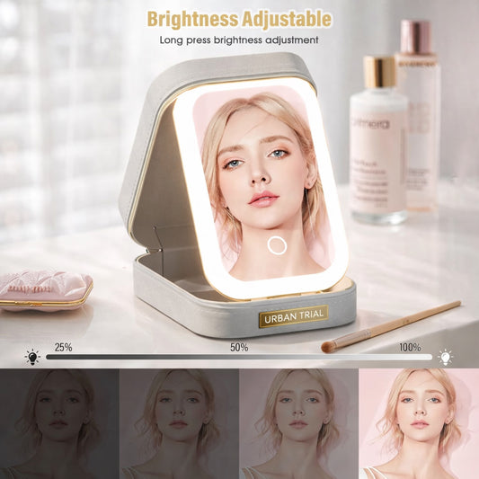 White Jewelry Box with LED Mirror