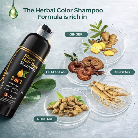 Instant Black Herbal Hair Dye Shampoo – 3 in 1 (Pack of 2, 100ml)